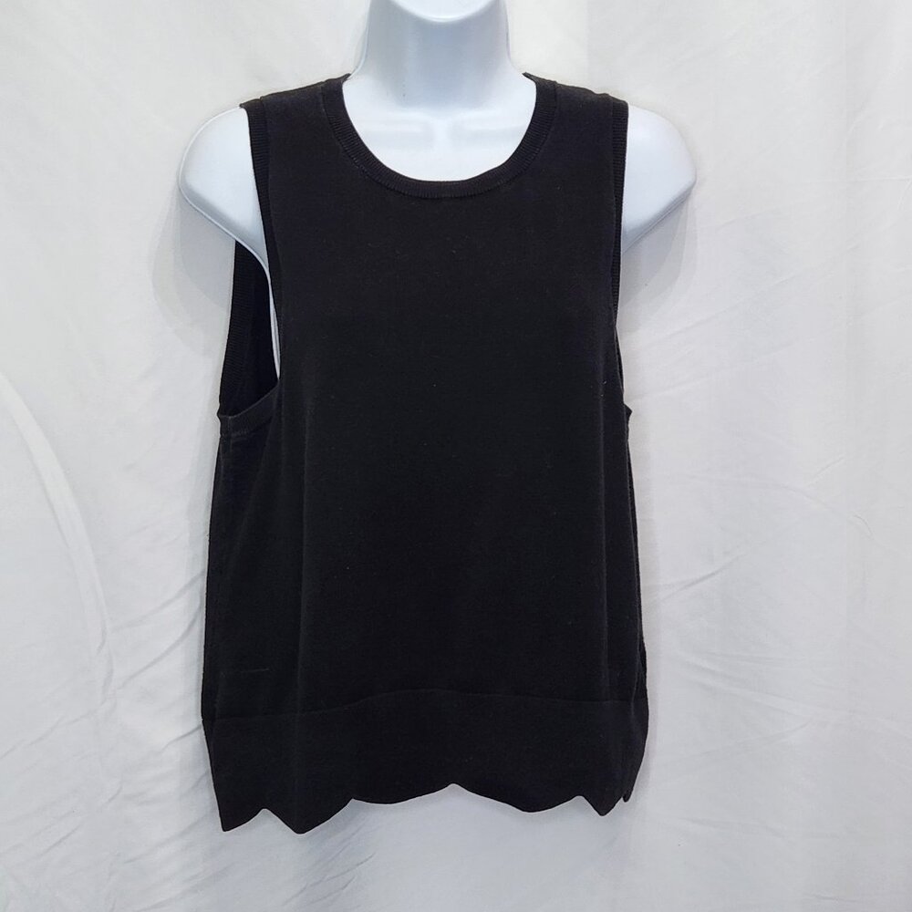 Banana Republic Scallop Hem Sweater Tank Top Womens Medium M Preppy Stretch P09